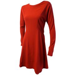 GUCCI Red Crepe Fitted Aline Dress