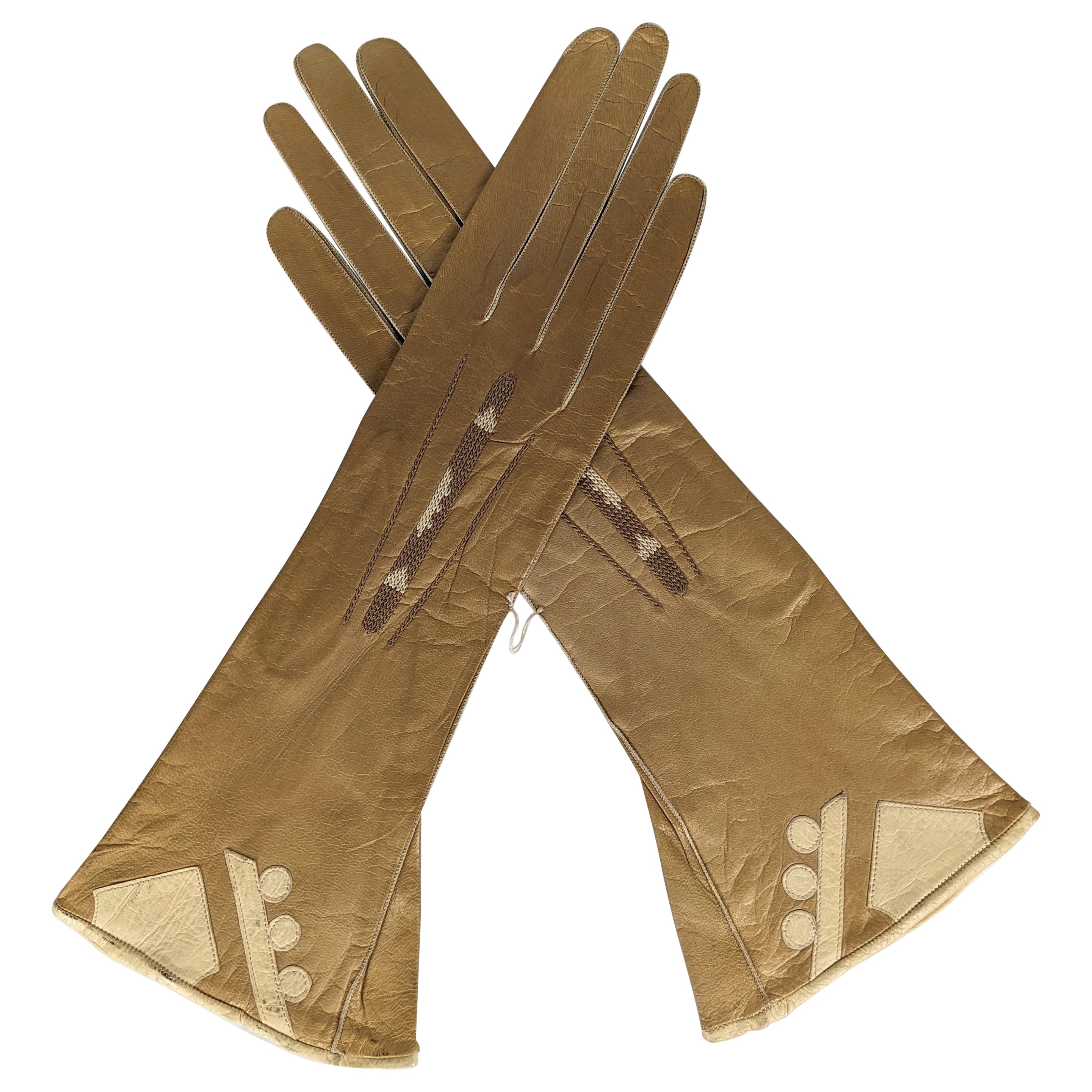 Art Deco Französisch Handschuhe, ungetragen im Angebot