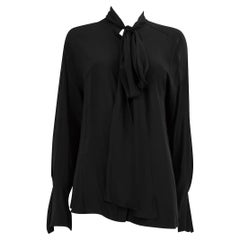 Used Chloé Black Silk Pussy Bow Blouse Size L