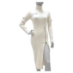 Tom Ford Ivory Wool Zipper Dress  