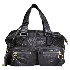 Chloé Black Python Large Betty Shoulder Bag