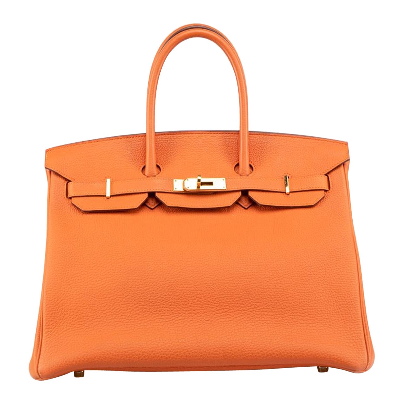 Hermès 2014 Orange Veau Togo Cuir GHW Birkin 35 en vente