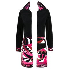 EMILIO PUCCI c.1960s-1970s Contrasting Signature Print Velvet Jacket Coat Blazer 8