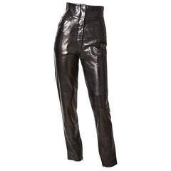 Claude Montana High Waisted Leather Pant