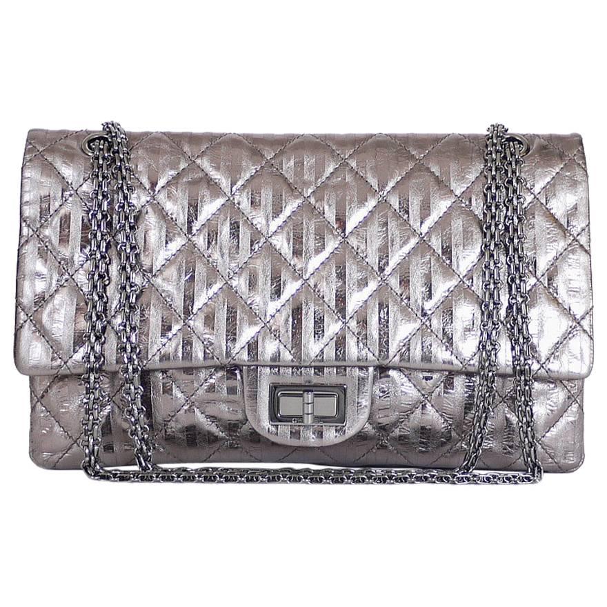 Chanel Metallic 2.55 Double Flap Jumbo Classic Shoulder Bag XL