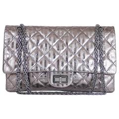 Chanel Metallic 2.55 Double Flap Jumbo Classic Shoulder Bag XL 12