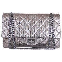 Chanel Metallic 2.55 Double Flap Jumbo Classic Shoulder Bag XL