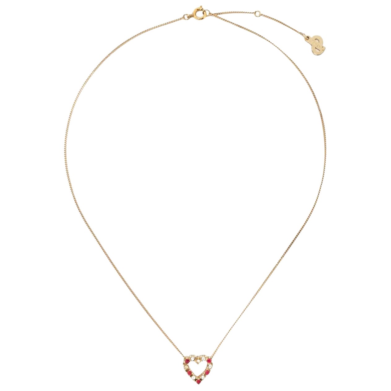 Christian Dior Goldfarbene Herz-Halskette