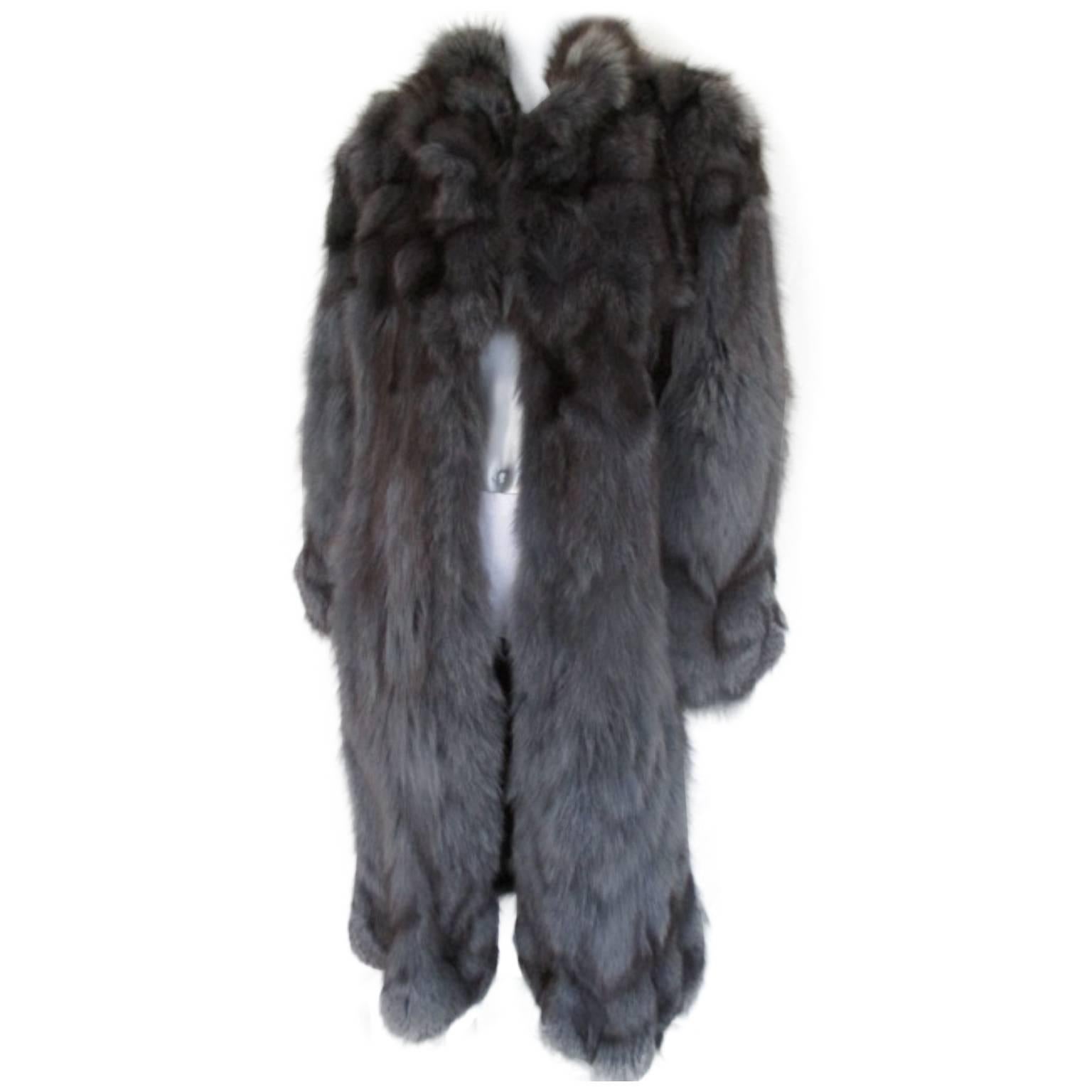 excellent soft and supple long fox fur coat
