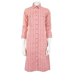 Chloé Pink Abstract Long Sleeve Shirt Dress Size M