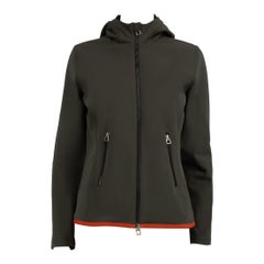 Hermès Khaki Hooded Zip-Up Windbreaker Size M