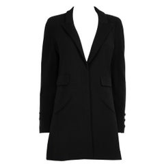 Chanel 2007A Black Wool Mid-Length Blazer Jacket Size XL