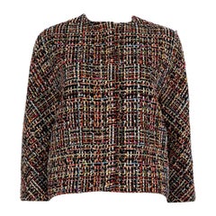 Alexander McQueen Checkered Tweed Cropped Jacket Size M