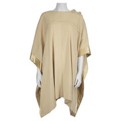 Used Chloé Beige Wool Buckle Shoulder Detail Poncho Size S