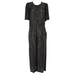 Temperley London Black Sequinned Buttoned Jumpsuit Size XL