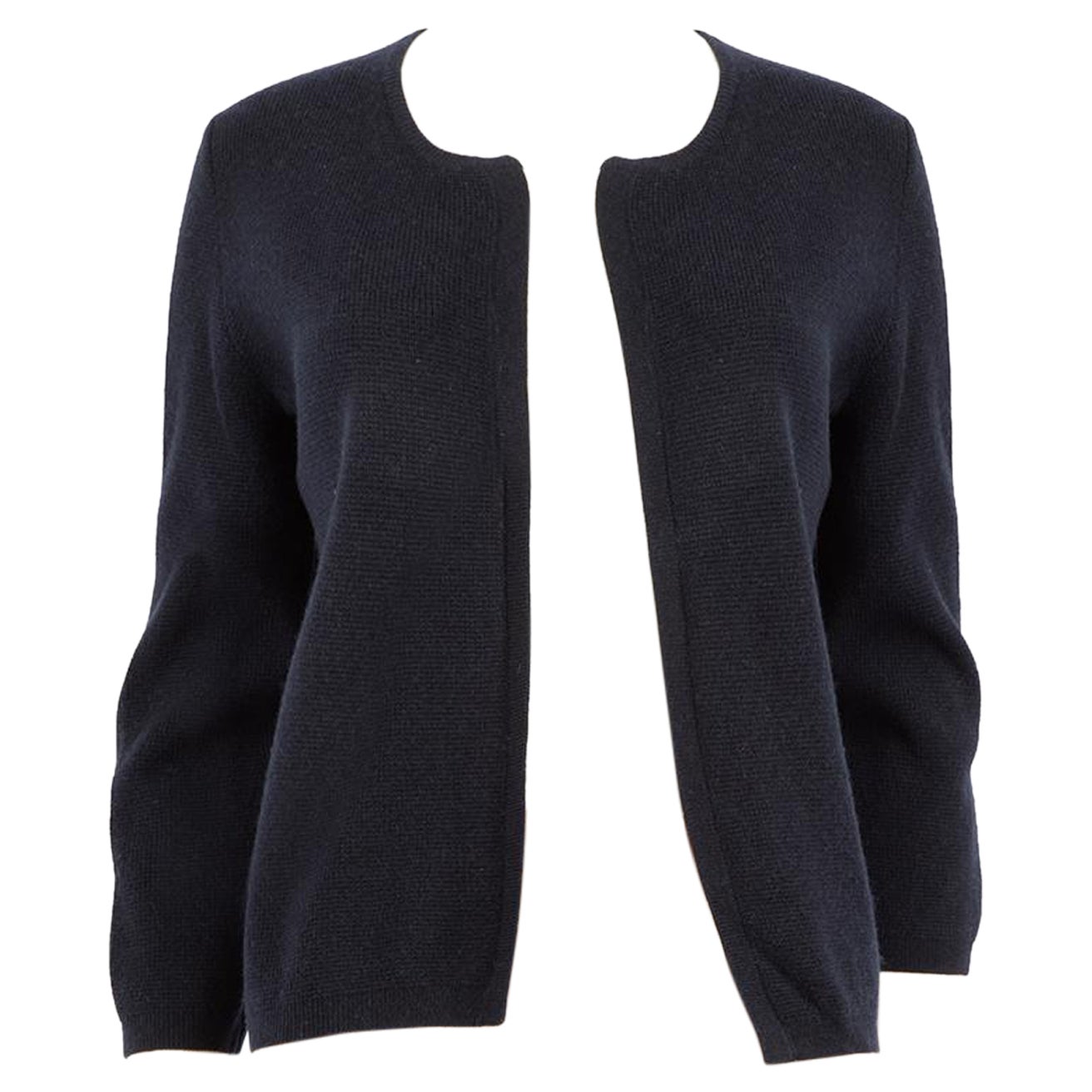 Agnona Navy Cashmere Knitted Cardigan Size L For Sale