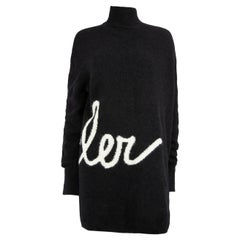 Moncler - Pull à col roulé en tricot d'alpaga noire, taille XL