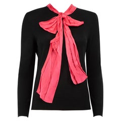 Gucci Black Cashmere Knit Contrast Bow Jumper Size S