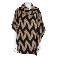 Used Missoni Brown Mohair Zigzag Cape Sleeve Cardigan Size S