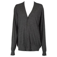 Prada Grey Wool Buttoned Cardigan Size XXXL