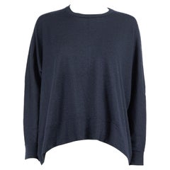 Brunello Cucinelli Navy Cashmere Long Sleeve Top Size M