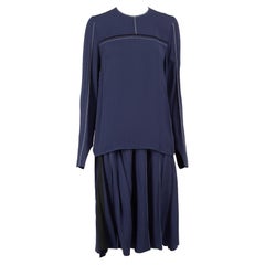 Marni Navy Contrast Stitch Blouse & Skirt Set Size M