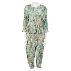 Used Issey Miyake Abstract Plissé Blouse & Trouser Set Size S