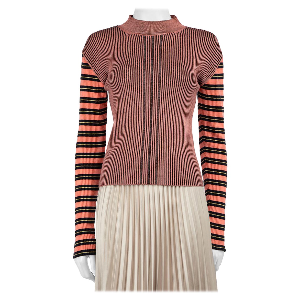 Alexander McQueen McQ Pink Cotton Knit Striped Top Size M