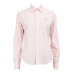 Used Ralph Lauren Pink Striped Long Sleeves Shirt Size M