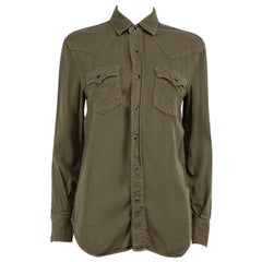 Saint Laurent Green Pocket Long Sleeve Shirt Size M