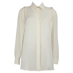 Alexander Wang White Silk Buttoned Collar Shirt Size S