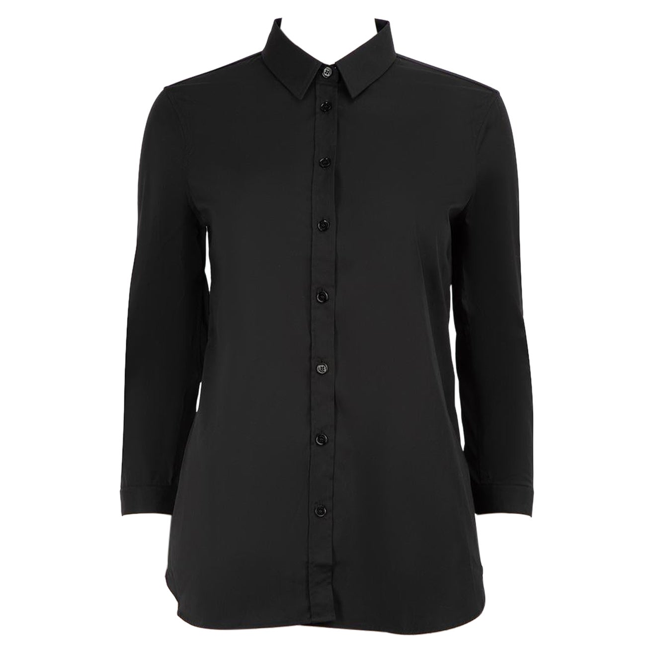 Burberry Black Button Down Collared Shirt Size S For Sale