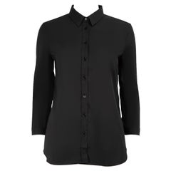 Burberry chemise noire à col boutonné, taille S