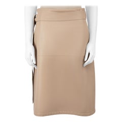 Used Bottega Veneta Beige Leather Wrap Skirt Size L