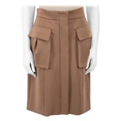 Bottega Veneta Camel Pocket Detail Midi Skirt Size M