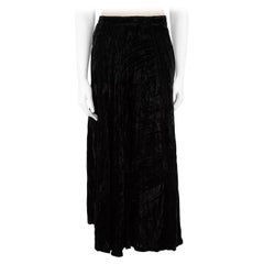 Saint Laurent Saint Laurent Rive Gauche Vintage Black Velvet Midi Skirt Size L