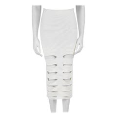 Cushnie et Ochs White Ribbed Knit Slash Skirt Size XS