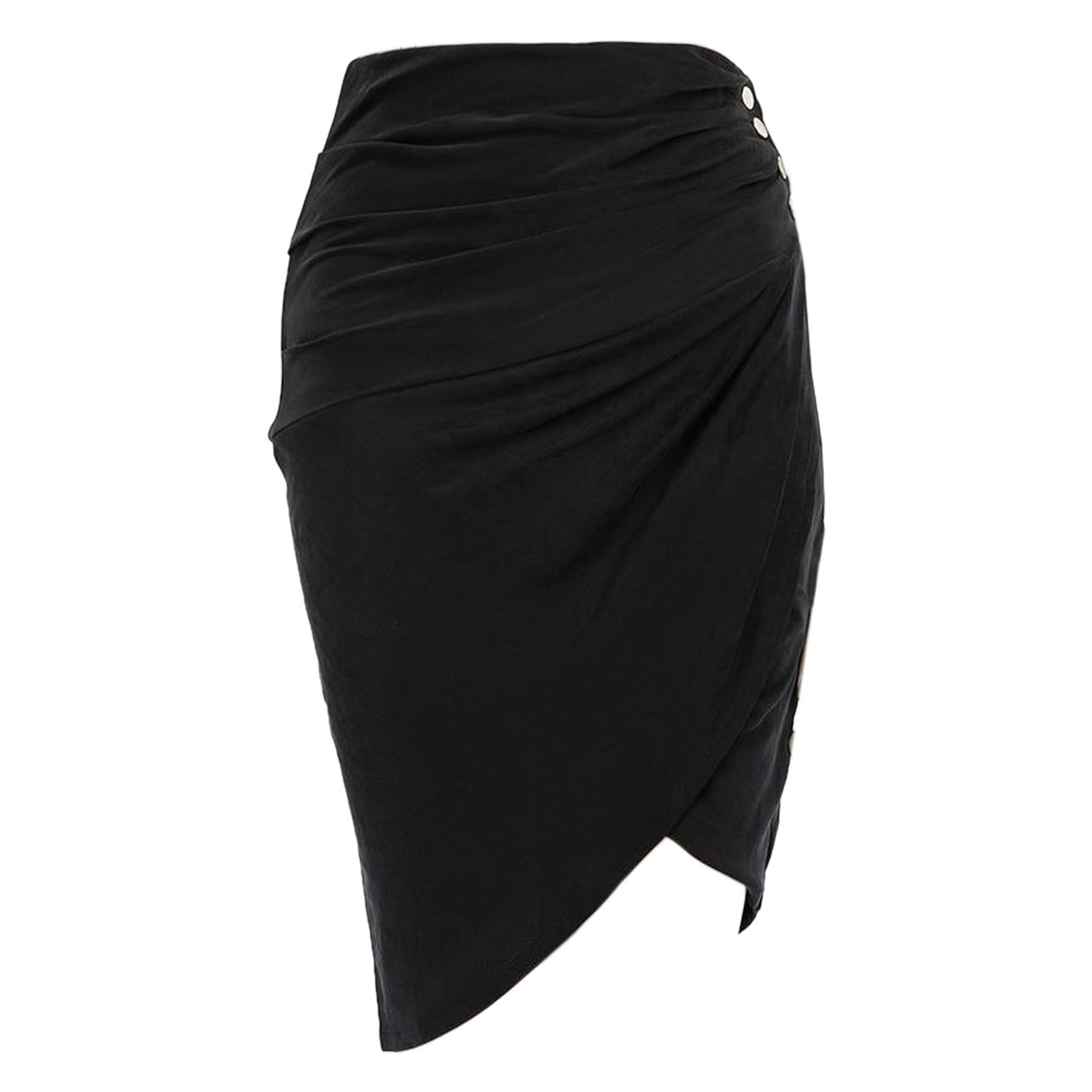 Iro Black Draped Ruched Knee Length Jupe Taille S en vente