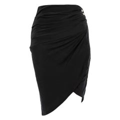 Iro Black Draped Ruched Knee Length Skirt Size S