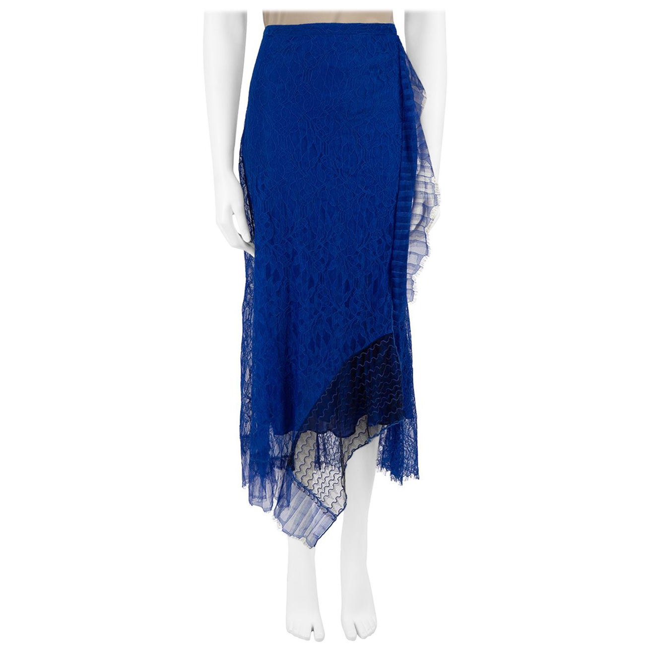 3.1 Phillip Lim Blue Lace Midi Slip Skirt Size L For Sale