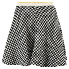 Miu Miu Checkered Knit Mini Circle Skirt Size XXS