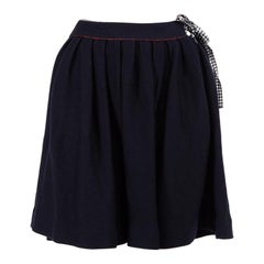 Miu Miu Navy Wool Mini Pleated Skirt Size XS