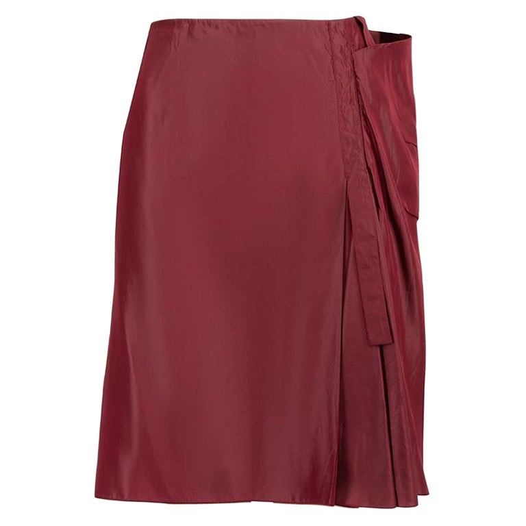 Marni Summer 2010 Burgundy Drape Detail Skirt Size S For Sale