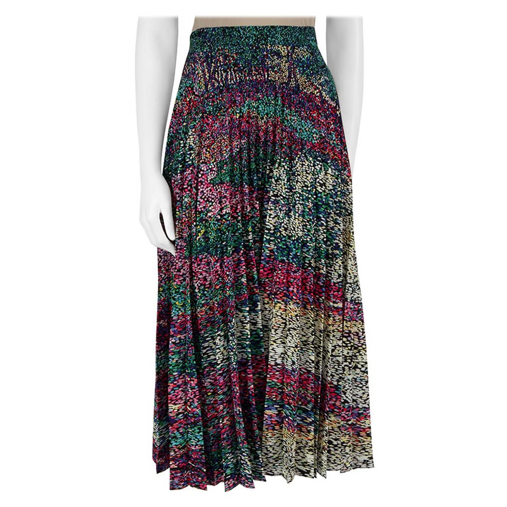 Mary Katrantzou Abstract Print Pleated Midi Skirt Size XL For Sale