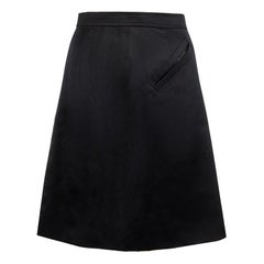 Saint Laurent Vintage Black Silk Pocket Mini Skirt Size M