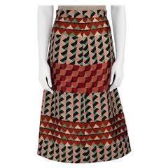 Valentino RED Valentino Jacquard Pattern A-Line Midi Skirt Size XS