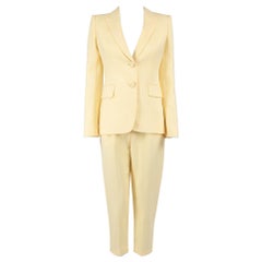 Alexander McQueen Yellow Wool Tailored Trousers Suit Size XS