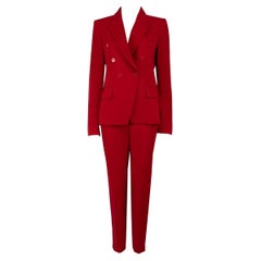 Stella McCartney Red Wool Tailored Trouser Suit Size M
