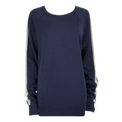 Olivia Von Halle Blue Silk Knit Oversized Jumper Size M