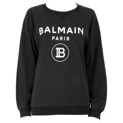 Balmain Black Logo Round Neck Sweatshirt Size XS